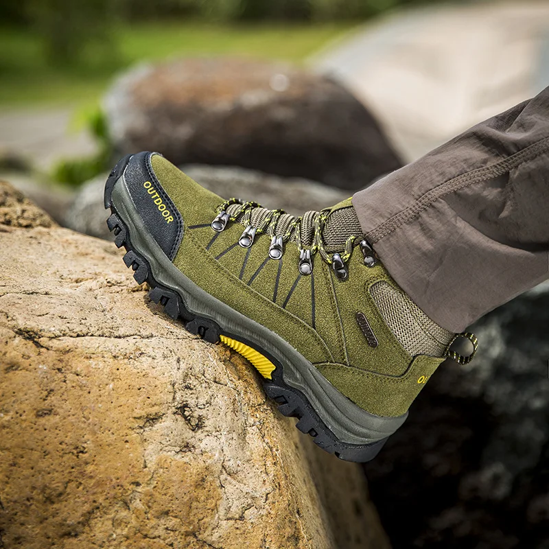 

Hommes chaussures de randonnée imperméable mâle en plein air voyage Trekking chaussures en cuir escalade chaussures de montagne