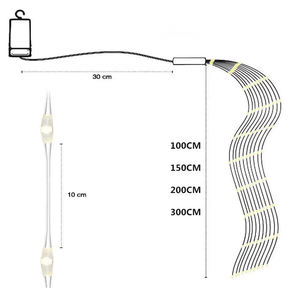 

Battery Powered Fairy String Lights 200LED Tree Wire Garland Rattan Lamp Holiday Birthday Party Wedding Decorative Light Strip