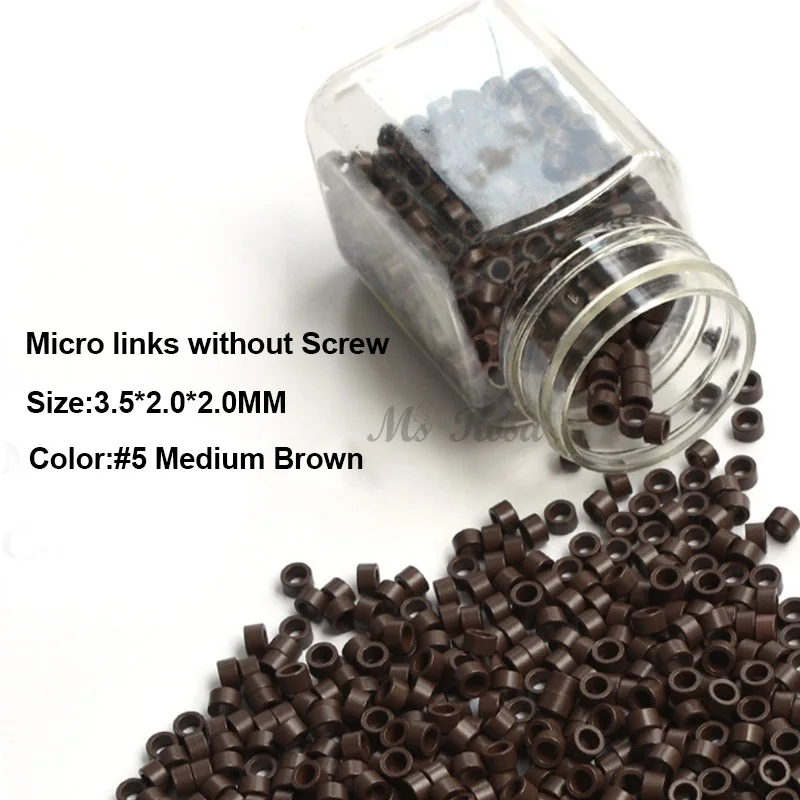 

Aluminum Micro Links 3.5*2.0*2.0MM 1000Pcs/Bottle Micro Rings Micro Link Tools Micro Beads For Hair Extension