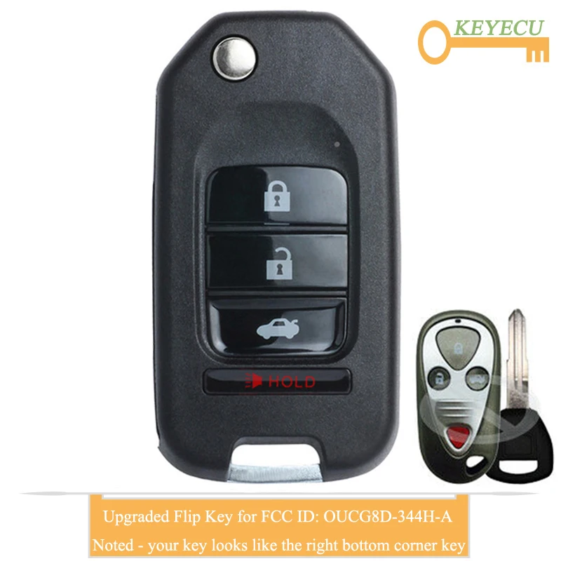Автомобильный ключ KEYECU обновленный пульт дистанционного управления с откидной
