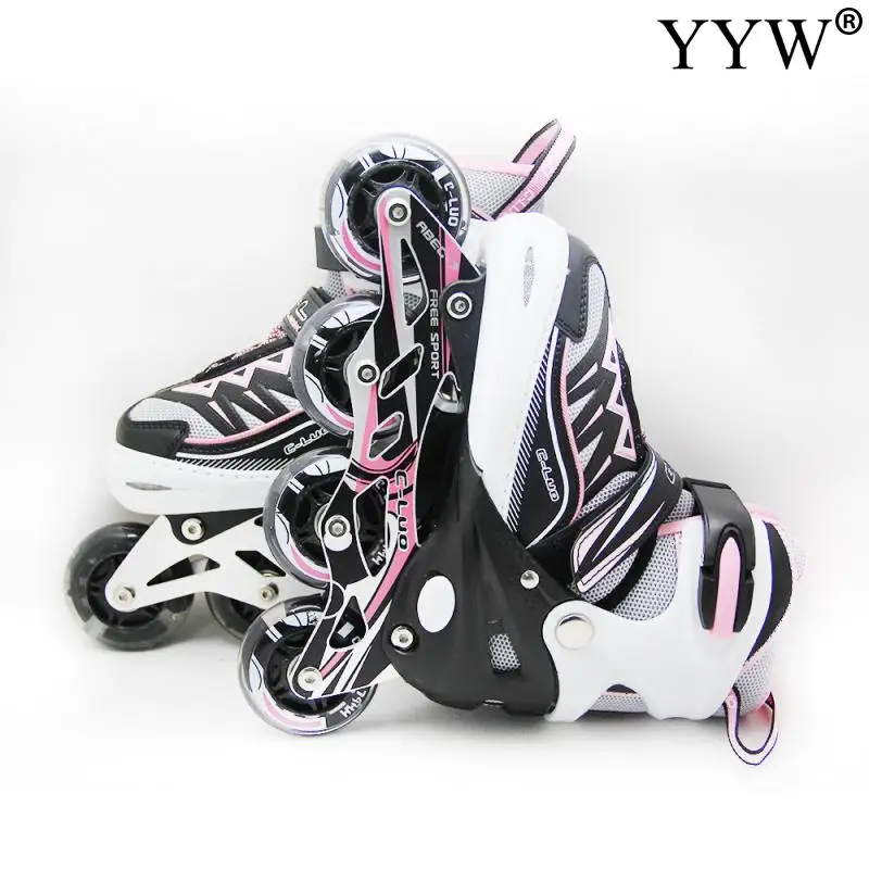 Роликовые коньки для девочек детей и женщин обувь катания на коньках сдвижные
