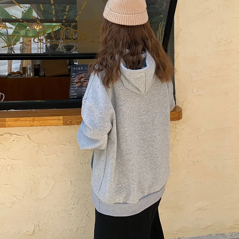 Женская однотонная Толстовка 2019 модная уличная одежда толстовки зимние теплые