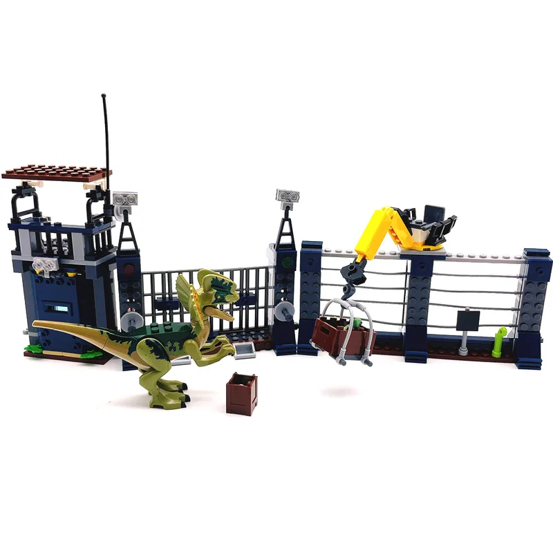 

Jurassic World Dinosaur Dilophosaurus Outpost Attack Tracker Baby Model Building Blocks Toys Bricks Compatible with 10923