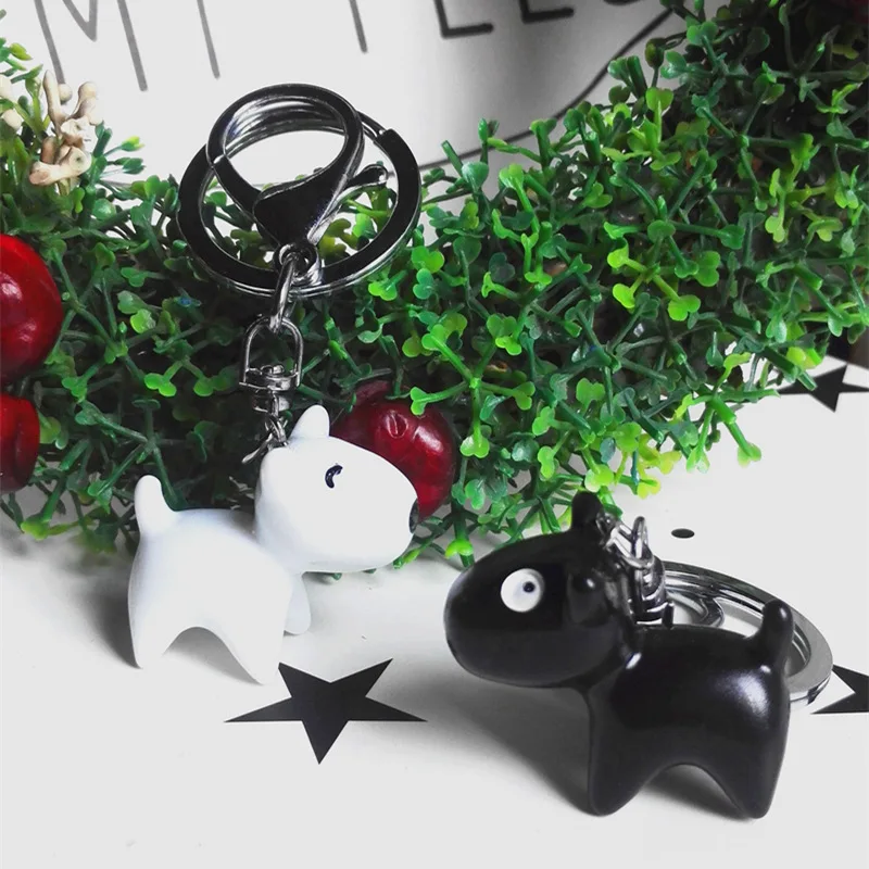 Брелок для ключей в виде собаки Симпатичный 3d кожаный эмалированный модный