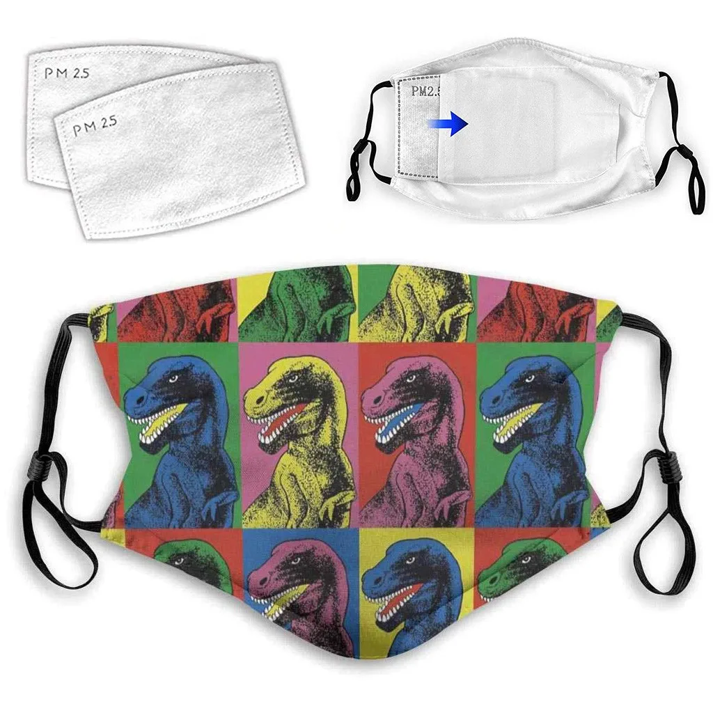 

Unisex Outdoor 3D Retro Funny Printing Face Mask Washable Breathable comfortable 1PC Party Mask With 2PC Filter Dropshipping