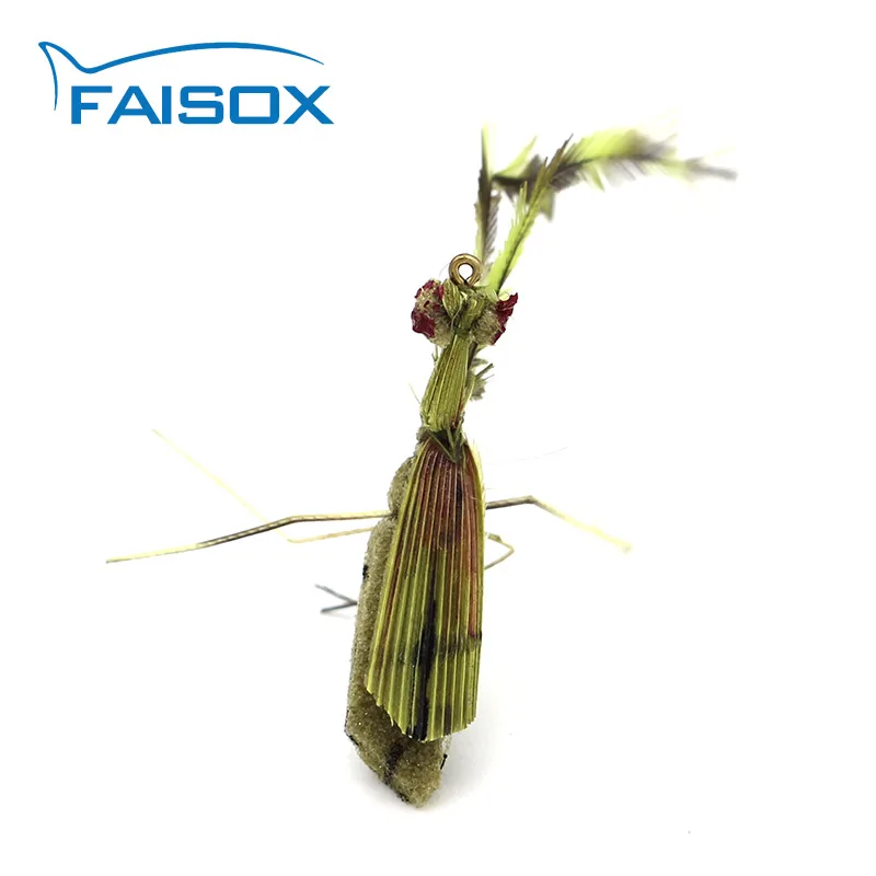 Faisox 4 шт. Кузнечик мух Реалистичная сухая муха рыболовные наживки приманки для