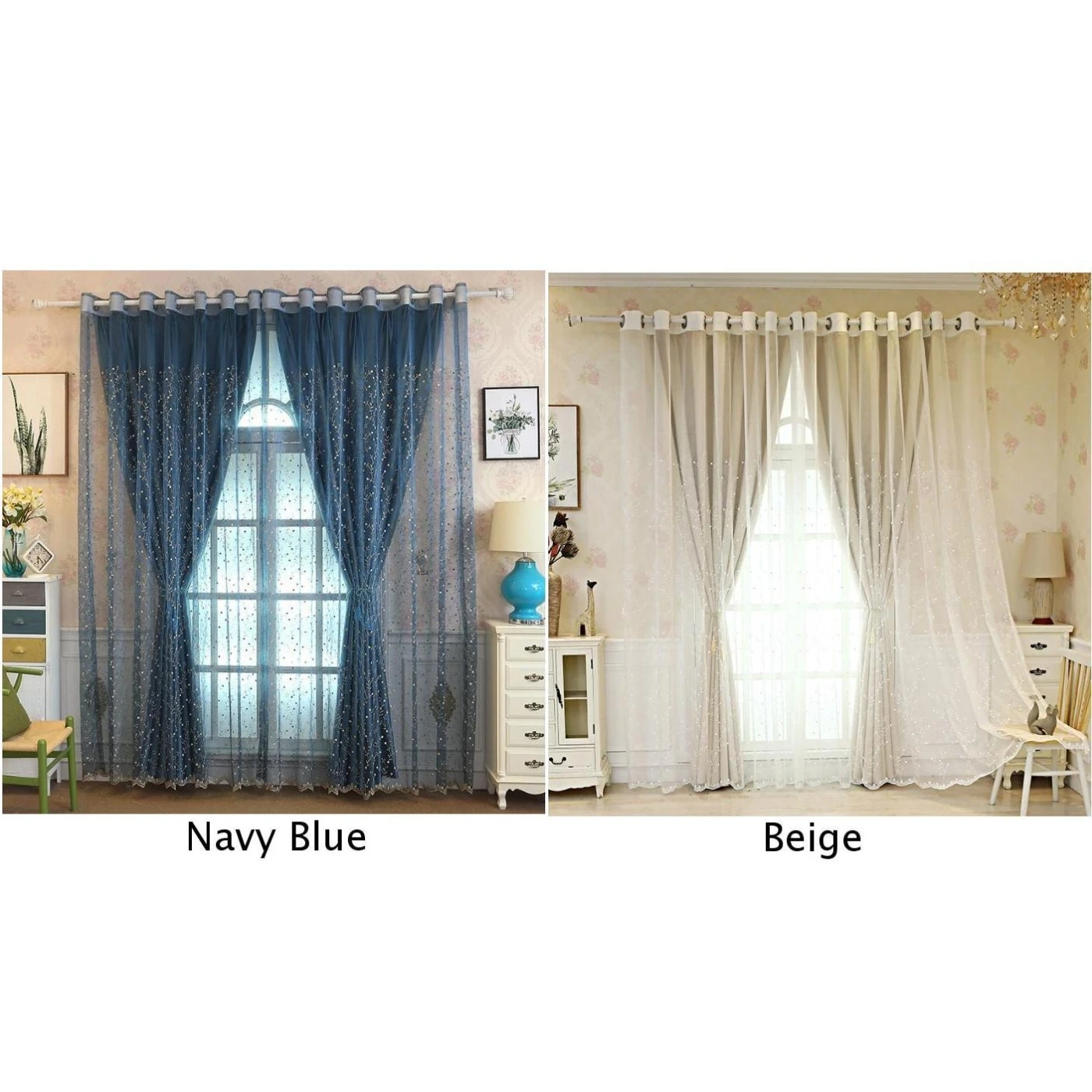 Вышитая Цветочная Чистая Пряжа для окон дверей занавесок декор гостиной