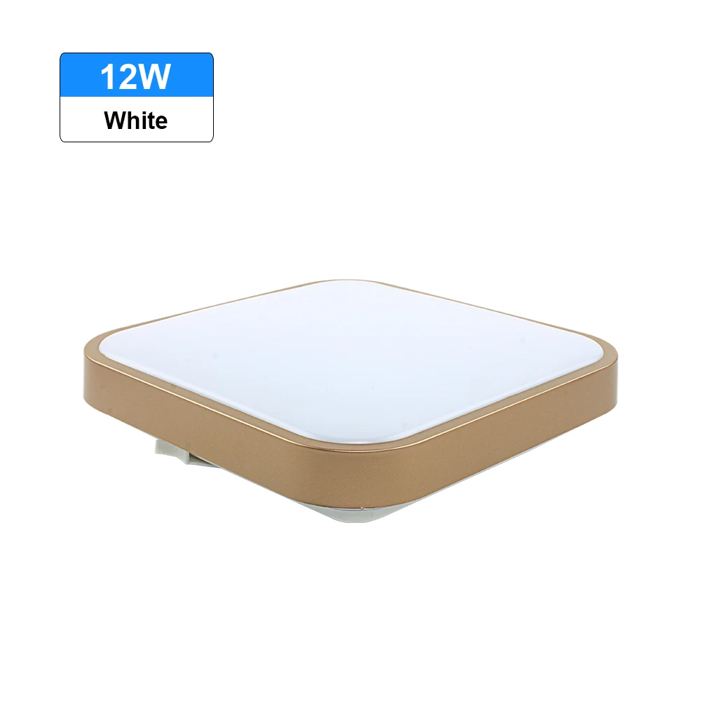 Светодиодный потолочный светильник с золотой пластиковой кромкой квадратная