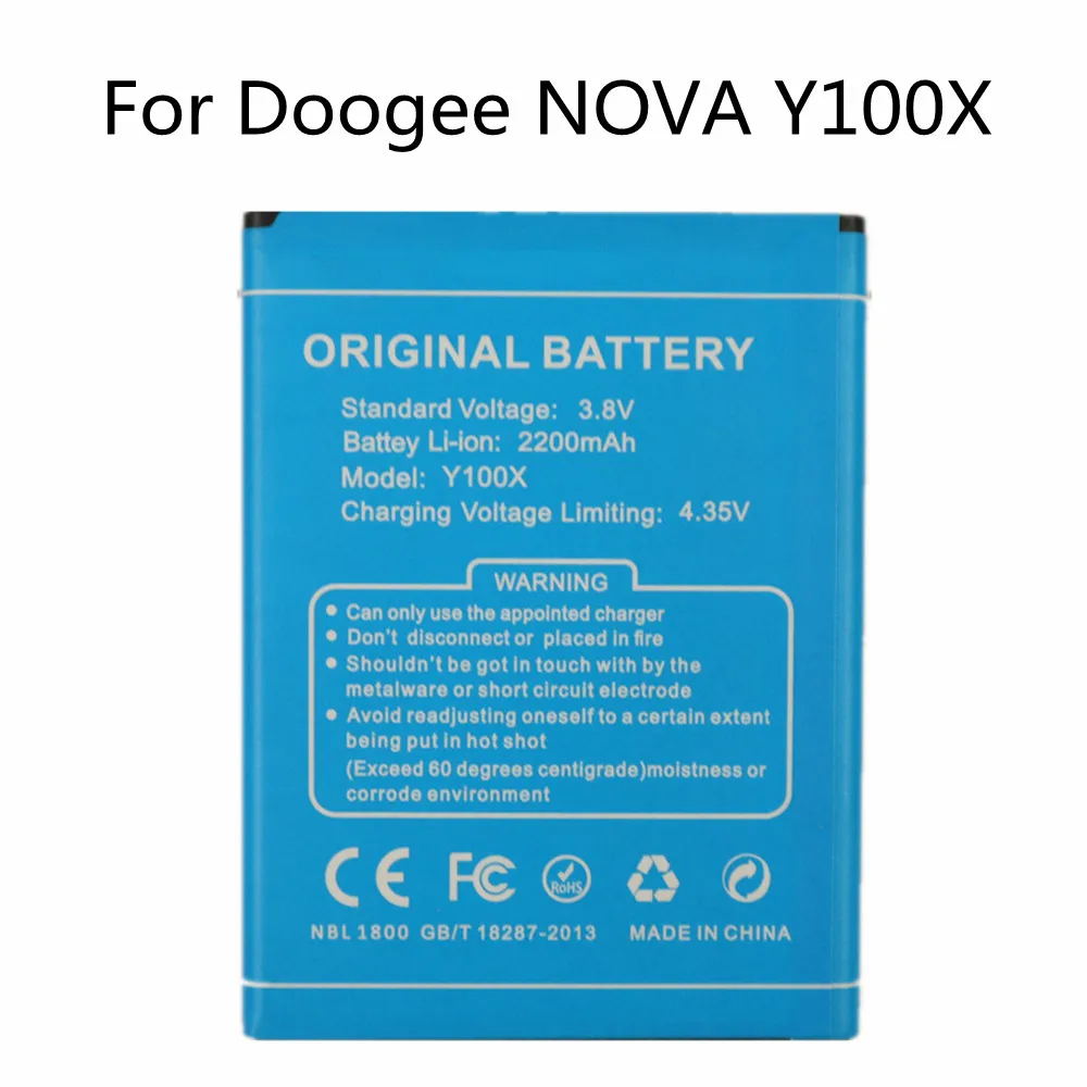 

Новый высококачественный оригинальный Y100X 2200 мАч аккумулятор для телефона Doogee NOVA Y100X сменные батареи