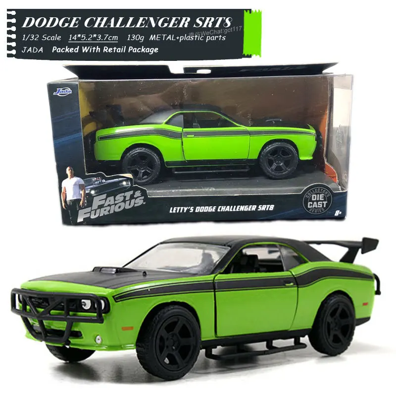 

JADA 1/32 Fast and Furious Cars Letty's Dodge Challenger SRT8 Simulation Metal Diecast Model Cars Kids Toy