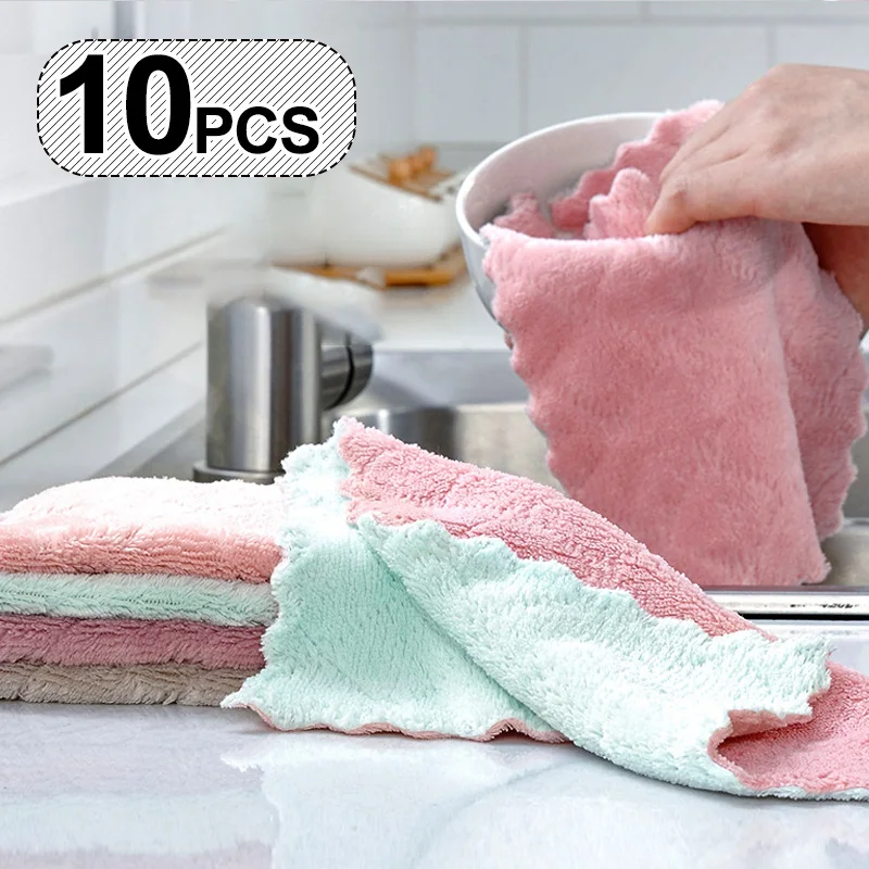 

10/5/1pcs Super Absorbent Microfiber Kitchen Dish Cloth High-efficiency Tableware Household Cleaning Towel Kitchen Tools Gadgets