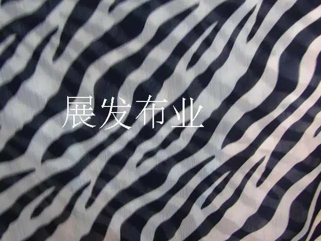 75D wrinkled silk chiffon fabric zebra series of thin breathable soft elegant | Дом и сад