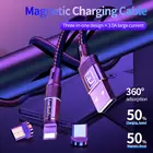 Магнитный кабель USB Type-C, вращающийся на 360 градусов, с поддержкой быстрой зарядки, для Iphone, Xiaomi, Huawei, Samsung