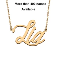 cursive initial letters name necklace for lia birthday party christmas new year graduation wedding valentine day gift