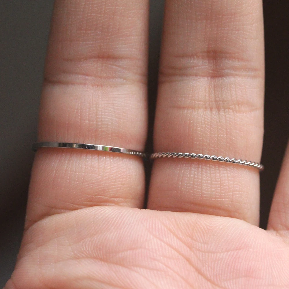 Набор Колец ZMZY из нержавеющей стали для пары 2 шт. витые антиаллергенные гладкие