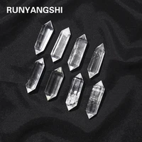 runyangshi natural crystal double endpoint column clear quartz point healing hexagonal wand treatment stone
