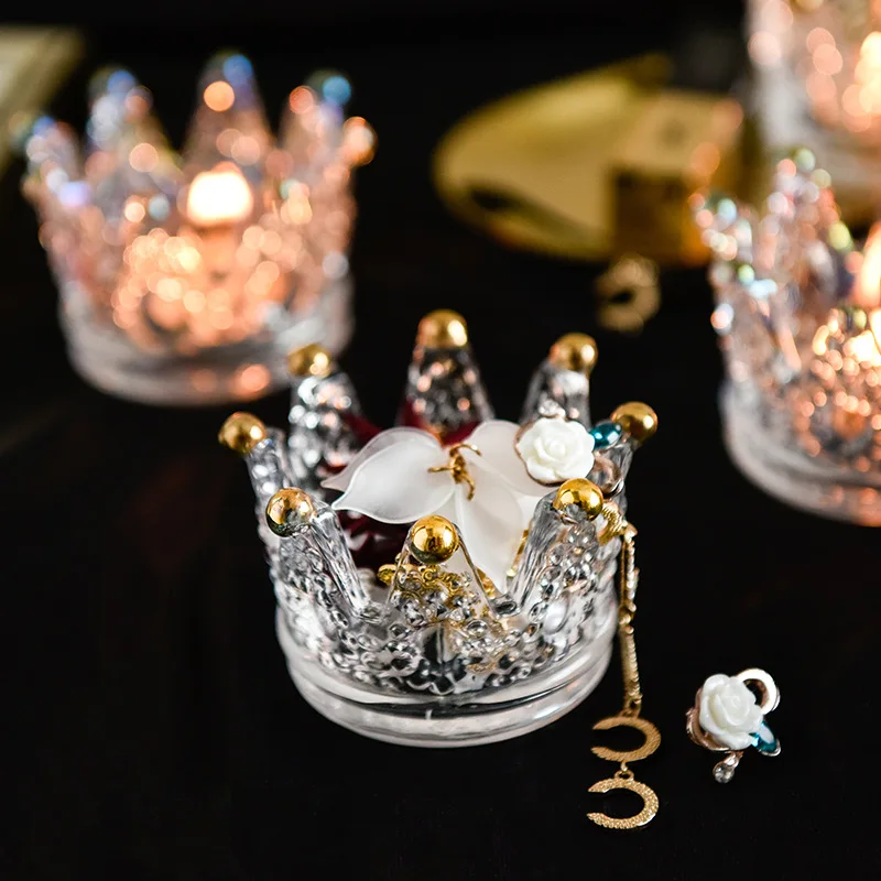Мини корона хрустальный стеклянный подсвечник красивая полка для яиц креативное