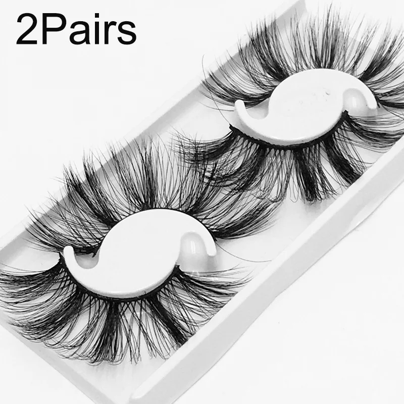 2 пары 25 мм длинные толстые ресницы 5D норковые накладные драматические пушистые