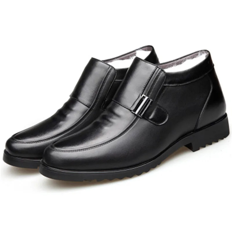 Ботинки Челси мужские зимние водонепроницаемые кожаные на толстом