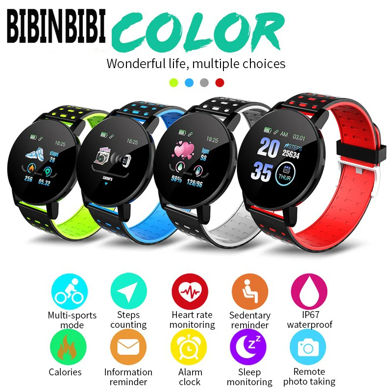 

119 Plus Smart Bracelet IP65 Waterproof Fitness Tracker Pedometer Fitness Tracker Smartwatch men woman Kids Bluetooth 4.0 Phone