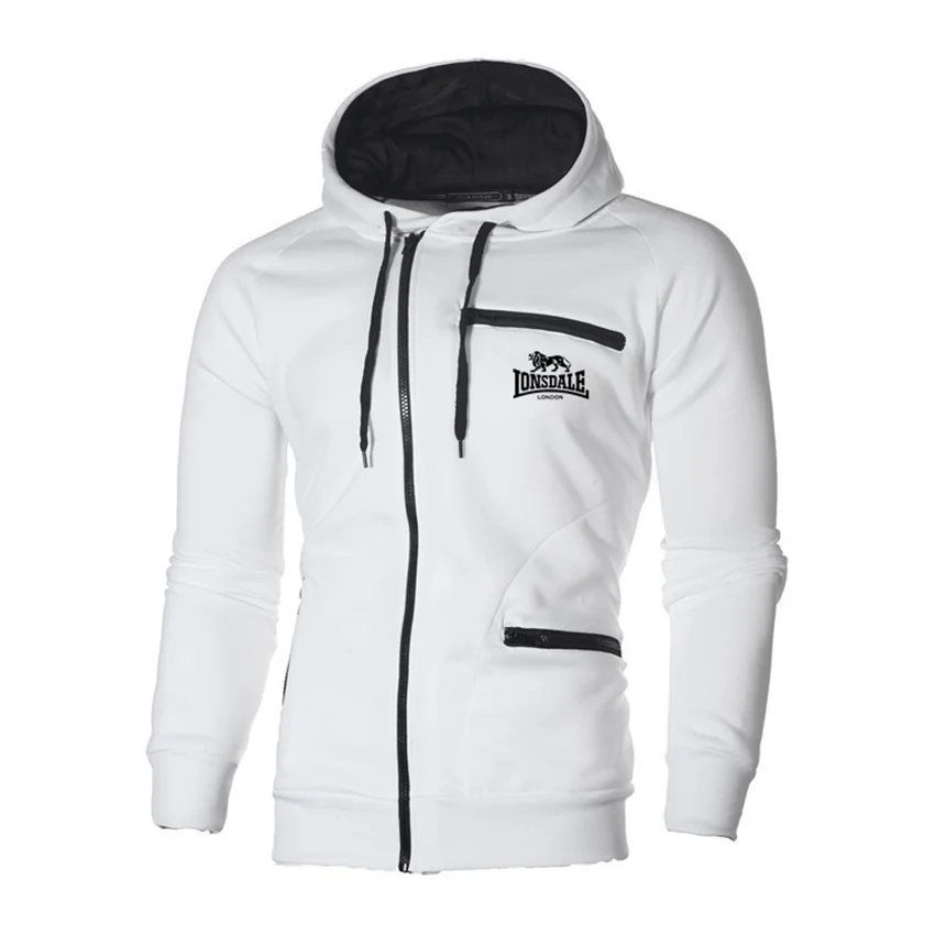 

2021 New LONSDALE Men's Hoodie Sports Casual Hip Hop Harajuku Hooded Men's Fleece Sweater Zipper Jacket Men's High-End Clothing