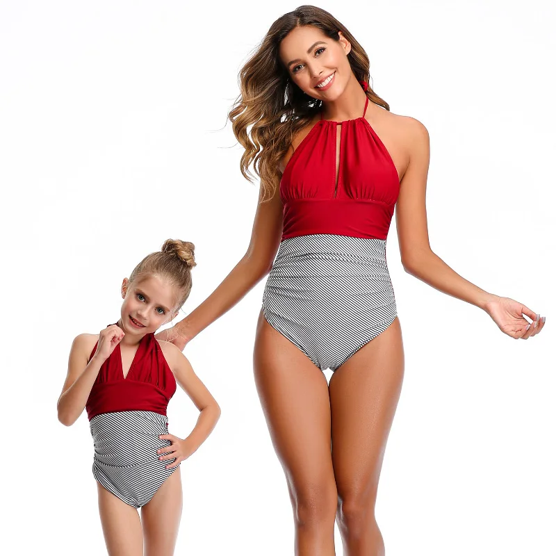 

Mom And Daughter Swimsuits Mommy And Me Clothes Bikini Suit High Waist Family Look Mother Daughter Swimwear Family Swimsuits