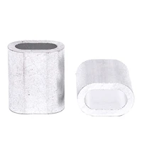 wholesale lots oval aluminum clip ferrule sleeves silver 0 5 12mm wire rope crimping loop corrosion resistant cable sleeve