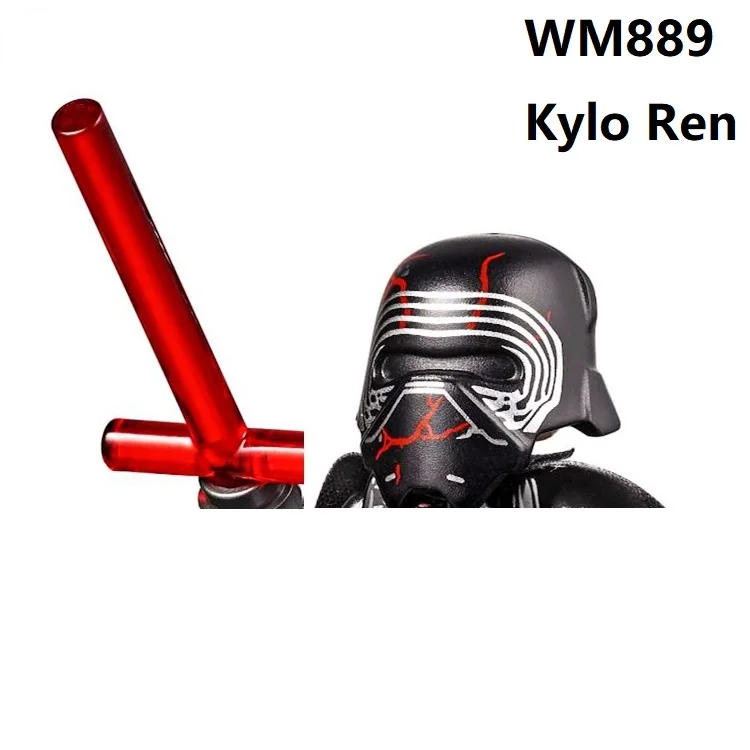 75139 SW717 Kylo Ren со световым мечом через плечо строительные блоки мини Экшн-фигурки