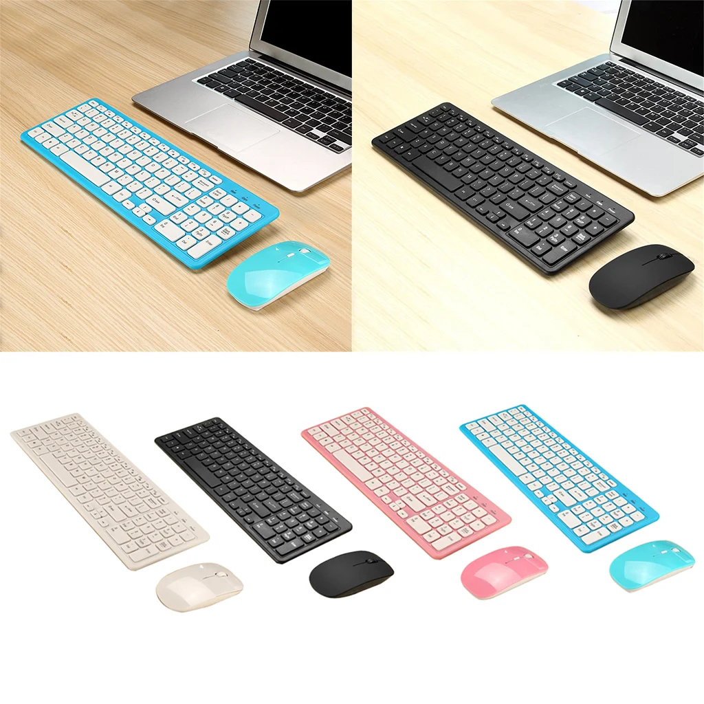 2 4 Бесшумная беспроводная клавиатура и мышь комбо для ПК Macbook | Компьютеры офис