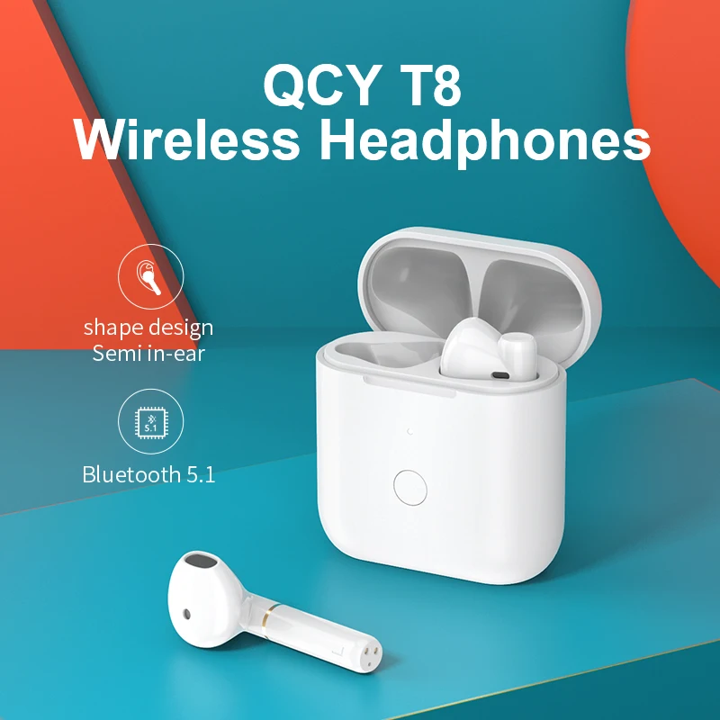 QCY T8 Bluetooth наушники 13 мм драйвер HIFI Качество звука беспроводные TWS двойное