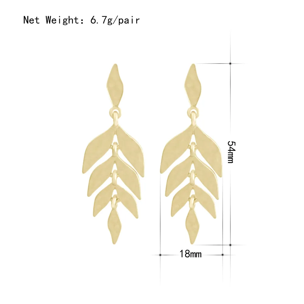 

New Vintage Leaf Dangle Earrings Gold and Silver Color Leaf Drop Earrings for Women Casual Wedding Jewerly Accessories Wholesale