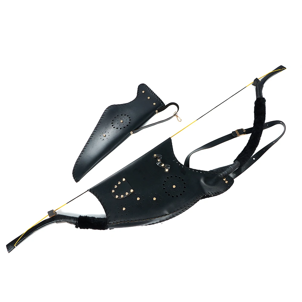 

Toparchery Arrow Quiver Bow Bag Case Durable Black Leather for Archery Outdoor Hunting Shooting Without Arrows and Bow