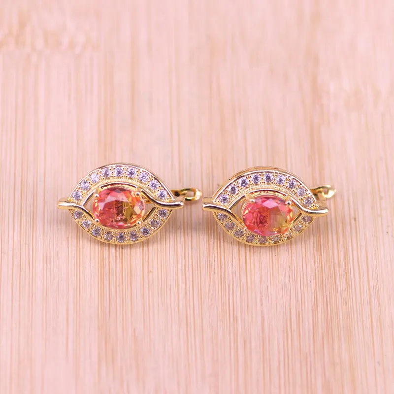 Комплект из колье и серёг под розовое золото 18 карат | Украшения аксессуары