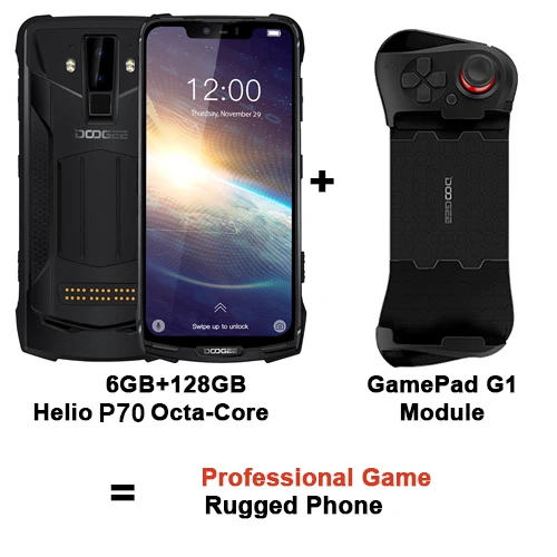 with Gamepad G1 Doogee S90 Pro модульный прочный мобильный телефон IP68 Helio P70 6,1" дисплей Восьмиядерный 6 ГБ 128 ГБ 16MP+ 8MP Android 9 12V2A смартфон - Color: with Gamepad G1