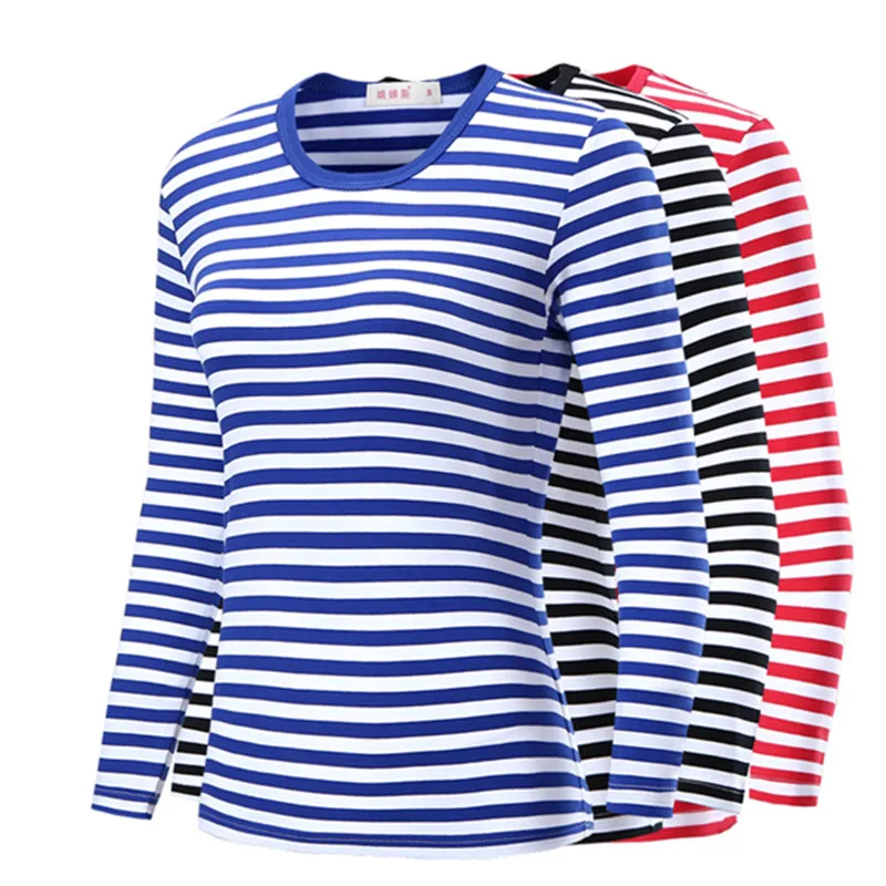 Men t-shirt for men clothing harajuku Women's t-shirt Slim Fit cotton Stripe Long sleeve tshirt Plus Size fashion T-shirts top