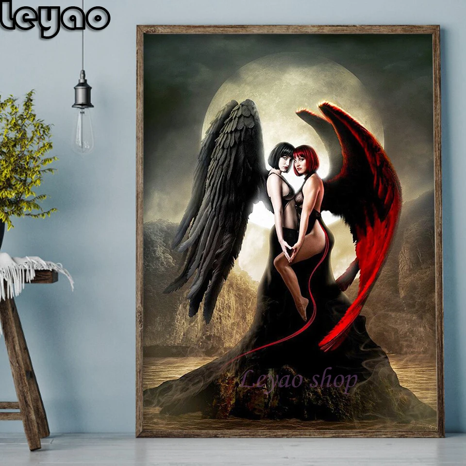 

Beauty Devil Angel Diamond Painting Square Round Drill Resin Embroidery Diy 5d Diamond Mosaic cross stitch Angel New Year Gift