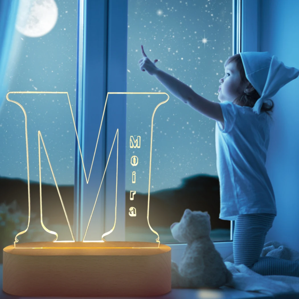 

Personalized Initials Name Acrylic Board LED Letter Lights Light Up Letters Sign Bedroom Decoration Christmas Halloween Gift