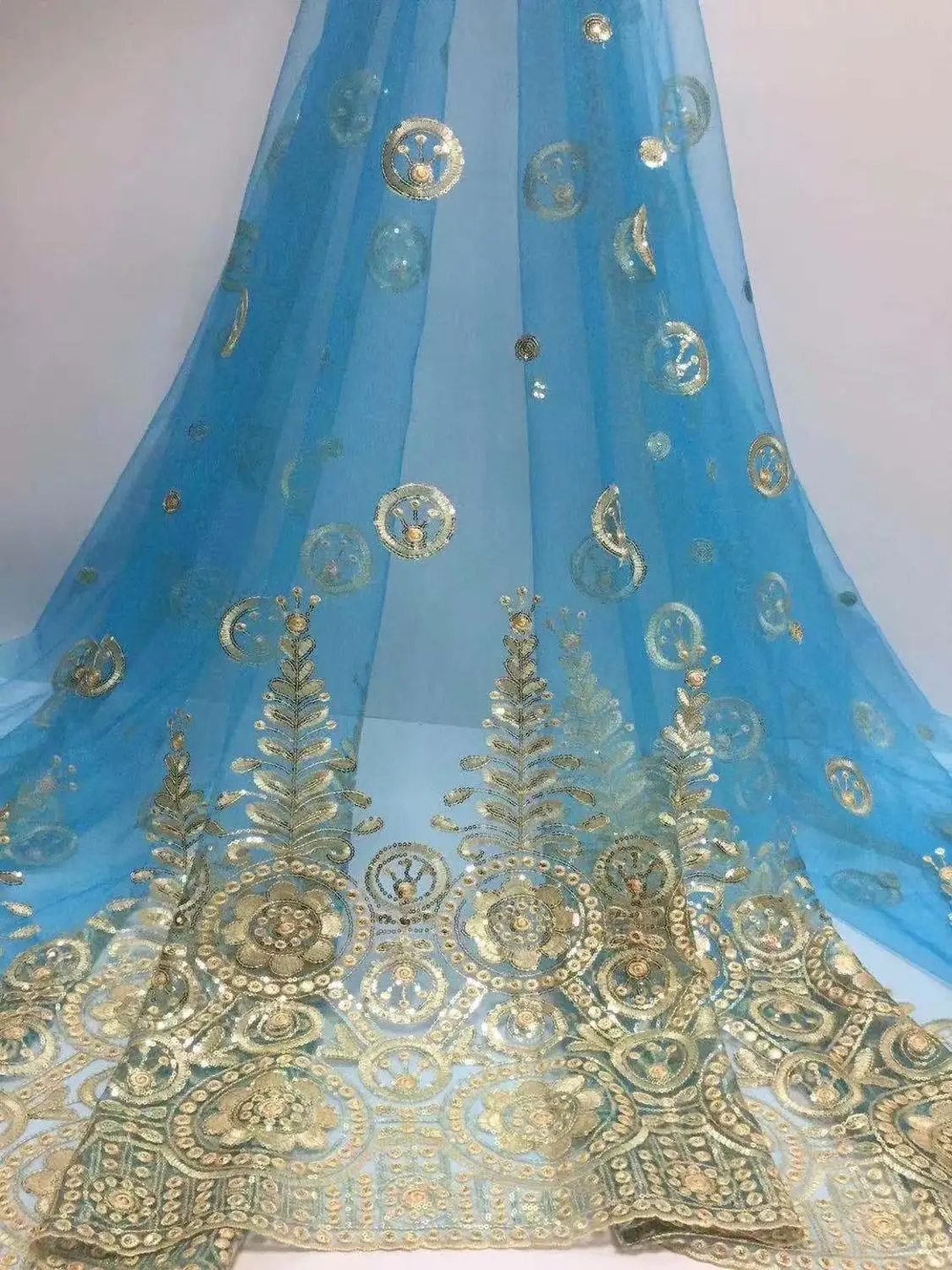 Высококачественное Сетчатое Тюлевое кружево с блестками новые индийские