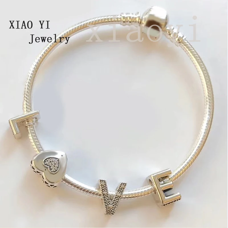 

Новинка 2020, модный браслет XIAOYI из серии «любовь» S925 с надписью «Love» высокого качества, браслет на День святого Валентина для девушки
