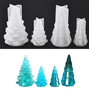 Форма для рождественской елки из силикона, сделай сам, кристалл эпоксидной смолы, маленький светильник, украшение стола, зеркало, силиконовая форма