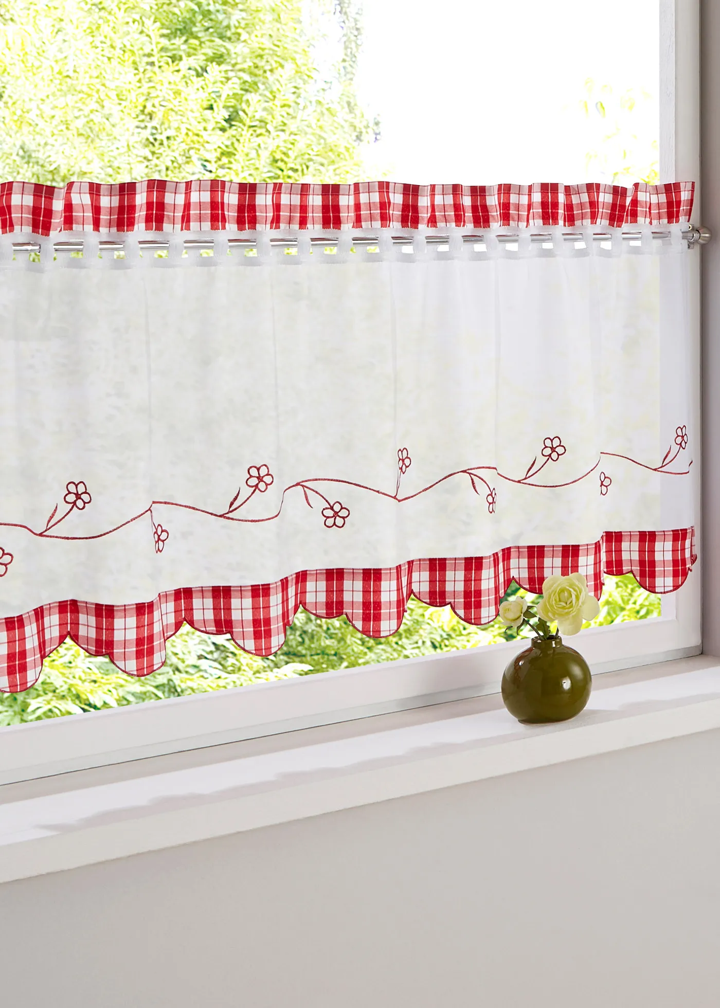 Window Curtain Living Room Woven Built-in Polyester / Cotton Sheer Floral Roman Curtains Lower Open | Дом и сад