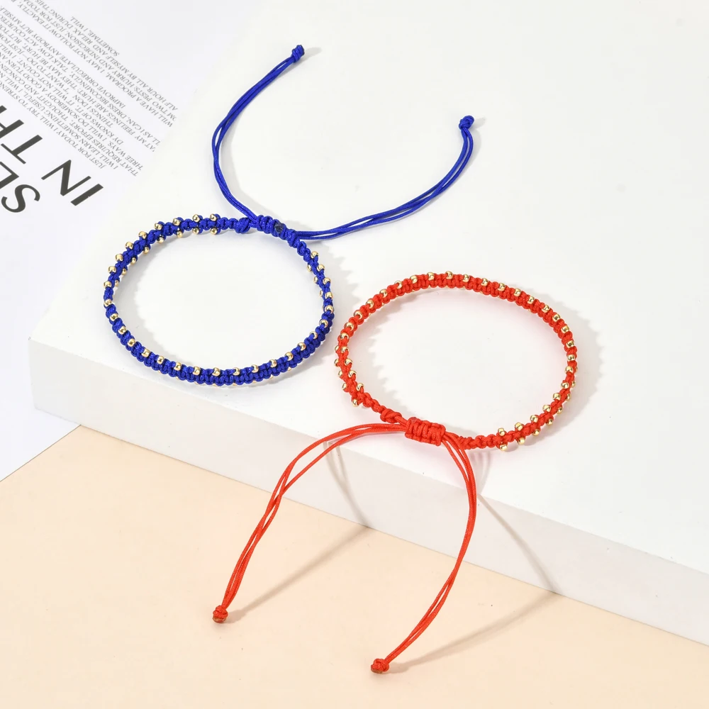 ZMZY простой тканый браслет из хлопчатобумажной веревки ручной работы MIYUKI золотые