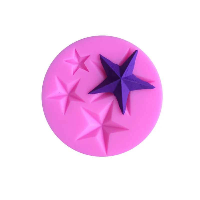 

Good Five-pointed Star Fondant Cake Silicone Mold DIY Candy Cookie Cupcake Molds Baking Decorating Tools Biscuits Mould 230