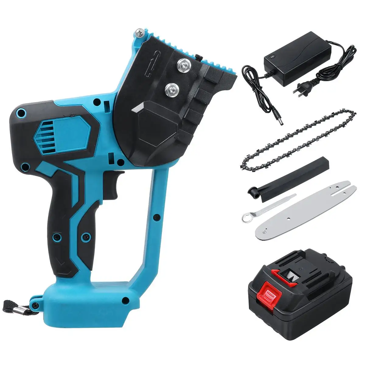 

8 Inch Cordless Electric Chain Saw 1080W Wood Cutting Pruning ChainSaw Garden Tree Logging Trimming Saw with 1X Battery US plug