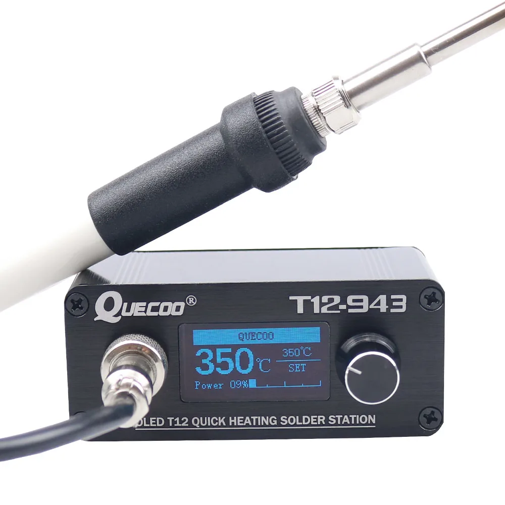 Паяльная станция STM32-OLED T12-943 1,3 дюймов с 907 ручкой и T12-K наконечниками для паяльника Многоязычная без источника питания