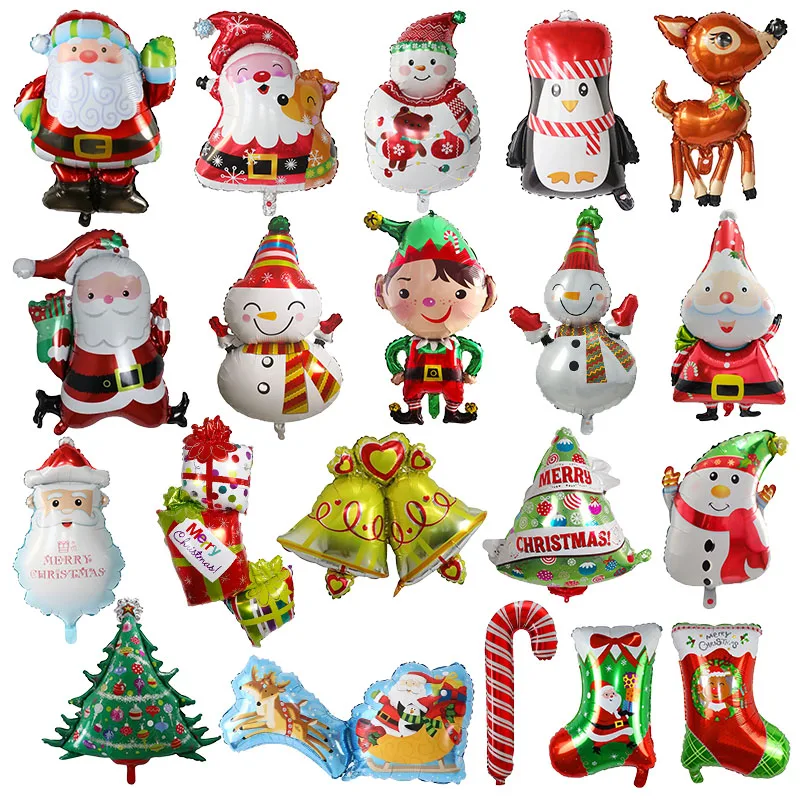 

1 шт. фольгированные гелиевые шары в виде рождественской елки, снежинки, колокольчика, лося, Санта-Клауса, снеговика, новогодние и рождествен...
