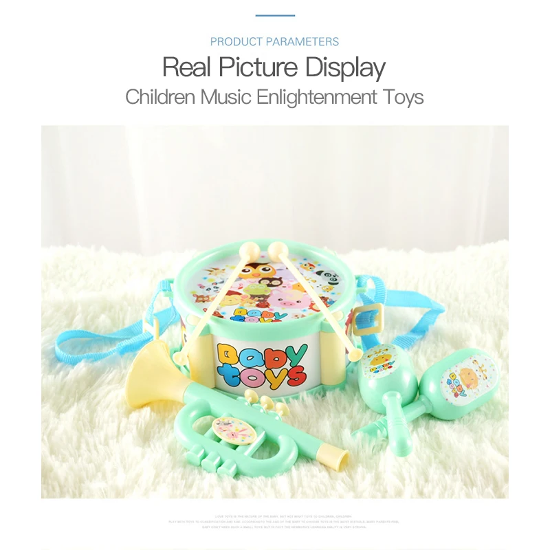 

1pc Children Drum Trumpet Toy Music Percussion Instrument Band Kit Early Learning Education Toy Baby Kids Children Gift Set