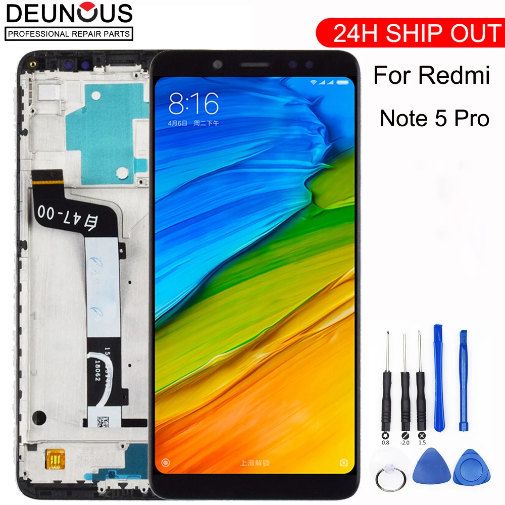 ЖК-дисплей для Xiaomi Redmi Note 5 Pro сенсорный экран панель тест хороший дигитайзер в