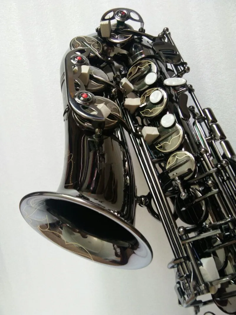 Новый музыкальный инструмент альт саксофон черный никелированный латунный EF и