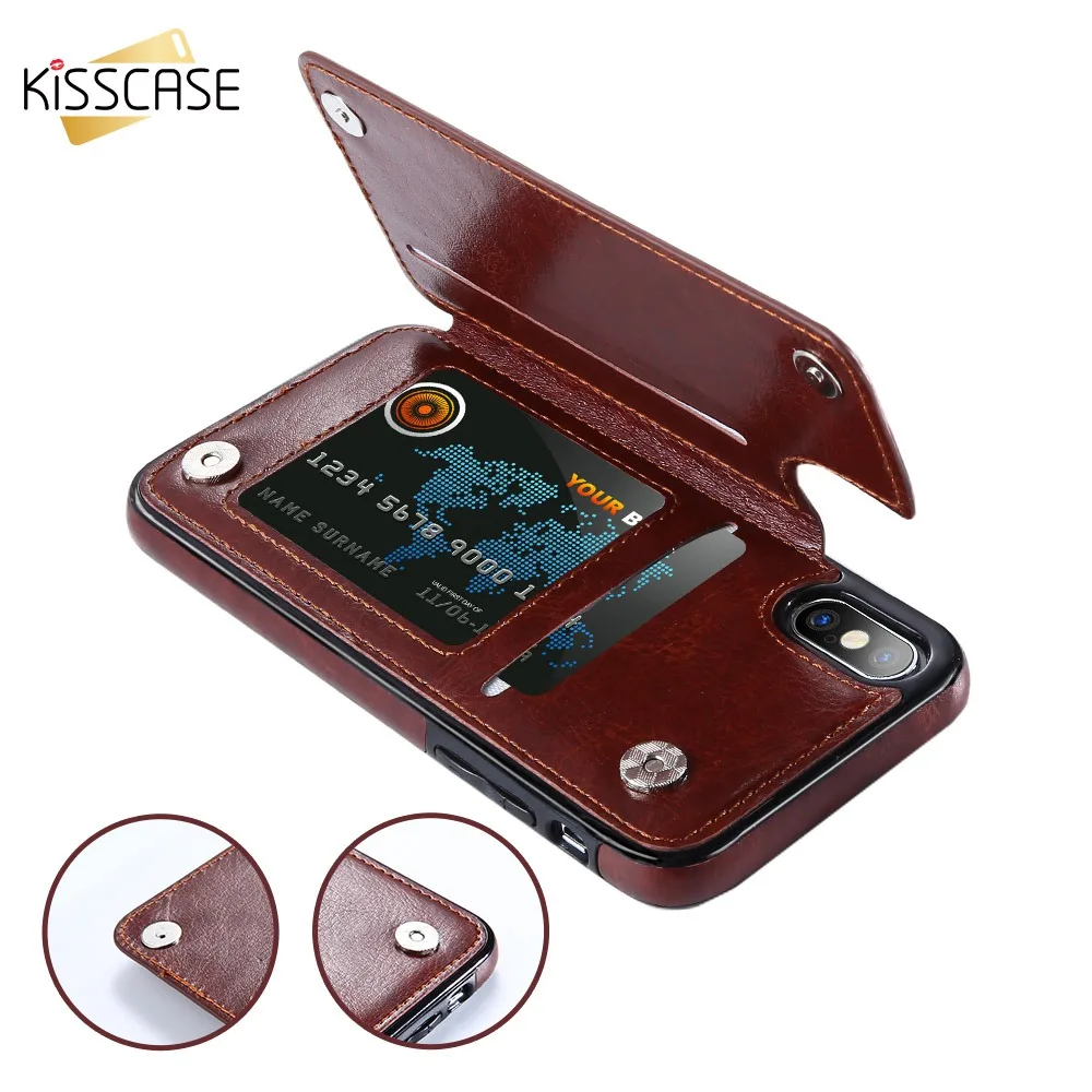Kisscase вертикальный Натуральная кожа флип чехол для iPhone 7 плюс 5 SE Настоящее кожаный